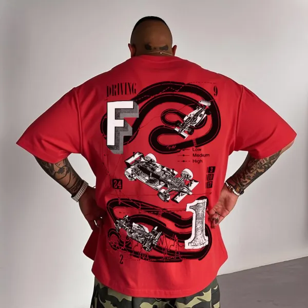 Racing Graphic Oversized T-shirt - Ootdyouth.com 