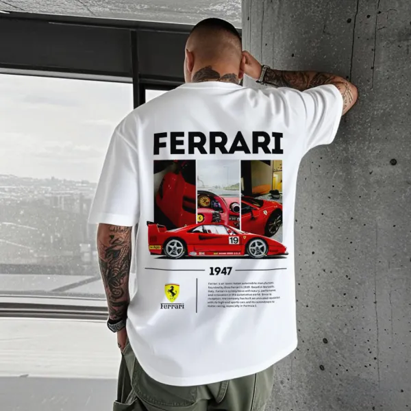 Stylish Oversized T-Shirt Racing Car Graphic T-Shirt - Perfect For Motorsport Enthusiasts - Ootdyouth.com 