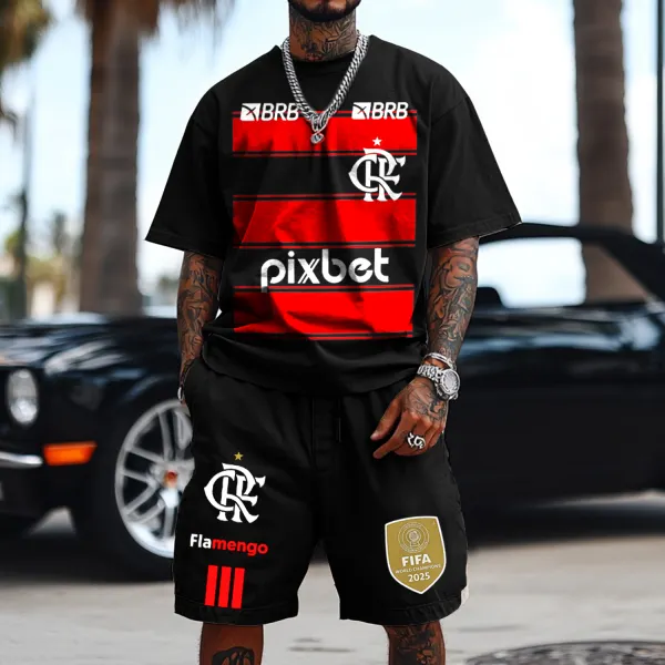 Mens Street Football Print Set - Ootdyouth.com 