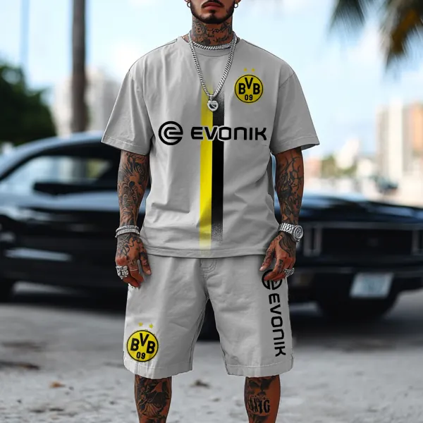 Football Print Casual Oversized Two-piece Suit - Ootdyouth.com 
