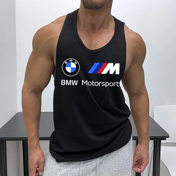 Men's Casual Racing Print I-back Sports Tank Top - Ootdyouth.com 