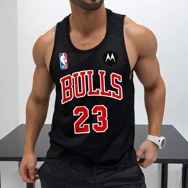 Men's Casual Basketball Print Vest Chicago, Illinois, USA Basketball Print Vest Quick-drying Sports Vest - Ootdyouth.com 