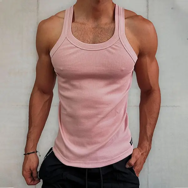 Men's Plain Sleeveless Vest - Ootdyouth.com 