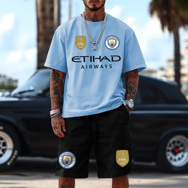 Street Football Print Oversized Suit - Ootdyouth.com 