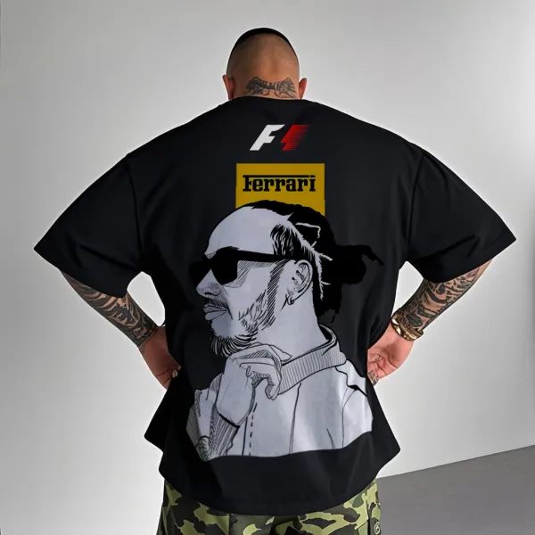 Racing Graphic Oversized T-shirt - Ootdyouth.com 