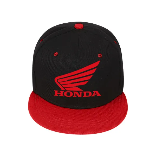 Racing Print Contrast Flat Brim Hat For Men And Women Motorcycle Print Baseball Cap Trucker Hat - Ootdyouth.com 