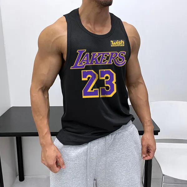 Men's Casual Basketball Alphabet Printed Vest - Ootdyouth.com 