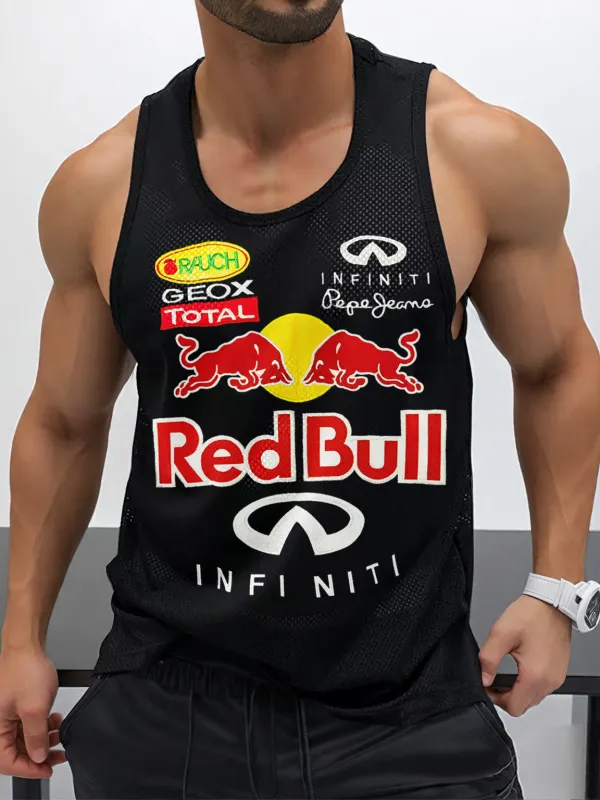 Men's Casual Football Print Mesh Vest Quick-drying Sports Vest - Pragmaace.com 