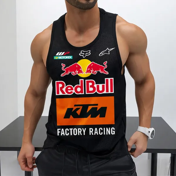 Men's Casual Racing Printed Mesh Vest Quick Dry Sports Vest - Ootdyouth.com 