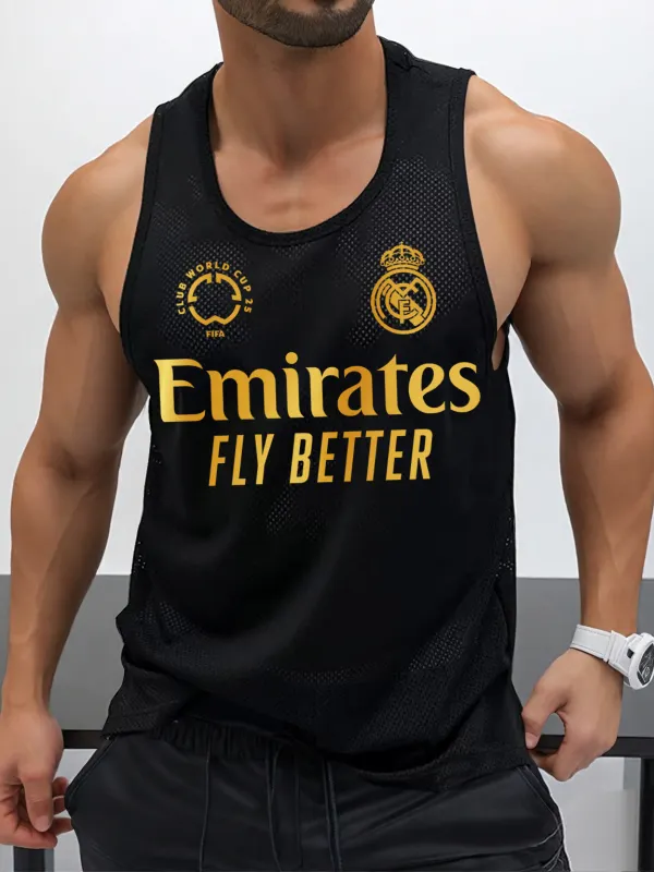 Men's Casual Football Print Mesh Vest Quick-drying Sports Vest - Pragmaace.com 