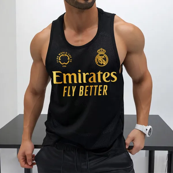 Men's Casual Football Print Mesh Vest Quick-drying Sports Vest - Ootdyouth.com 