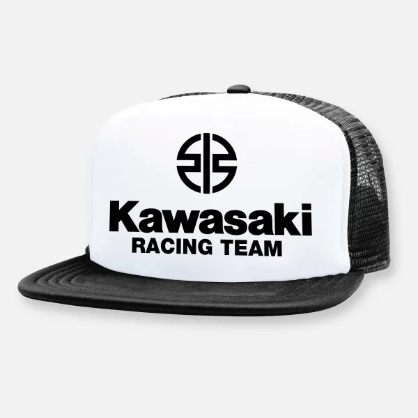 Racing Print Flat Brim Mesh Caps For Men And Women Motorcycle Print Baseball Caps Trucker Caps - Ootdyouth.com 
