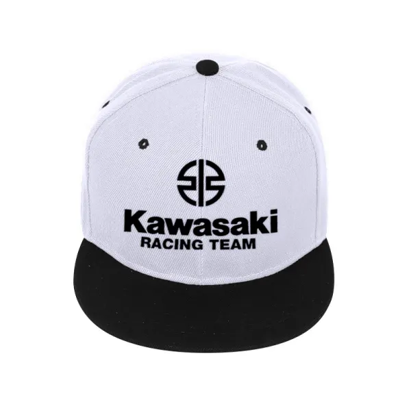 Racing Print Contrast Flat Brim Hat For Men And Women Motorcycle Print Baseball Cap Trucker Hat - Ootdyouth.com 