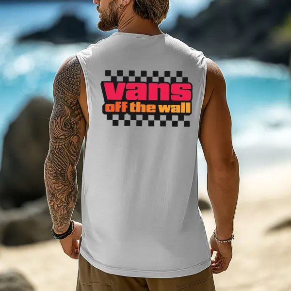 Unisex Vintage Beach Vacation Surf Logo Print Tank Top - Ootdyouth.com 