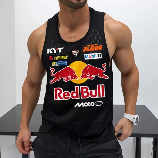 Men's Casual Motorcycle Racing Printed Mesh Vest Quick Dry Sports Vest - Ootdyouth.com 