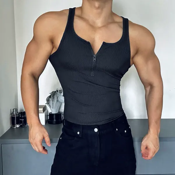 Y2K Retro Sexy Zipper Vest Design Nightclub Club Vest - Ootdyouth.com 