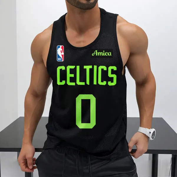 Men's Casual Basketball Print Vest Basketball Print Vest USA Massachusetts Boston Basketball Print Quick-drying Sports - Ootdyouth.com 