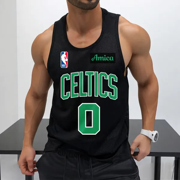 Men's Casual Basketball Print Vest Basketball Print Vest USA Massachusetts Boston Basketball Print Quick-drying Sports - Ootdyouth.com 