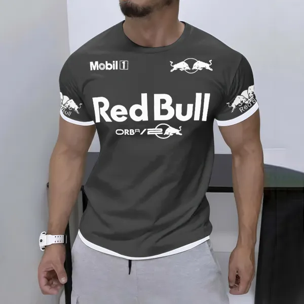 Men's Racing Energy Graphic Print Contrast Tee - Ootdyouth.com 
