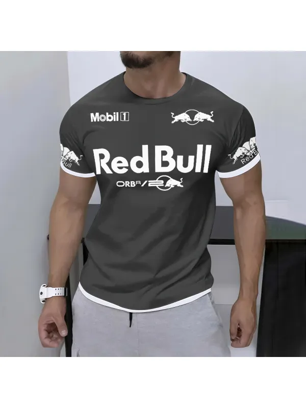 Men's Racing Energy Graphic Print Contrast Tee - Aptkoi.com 