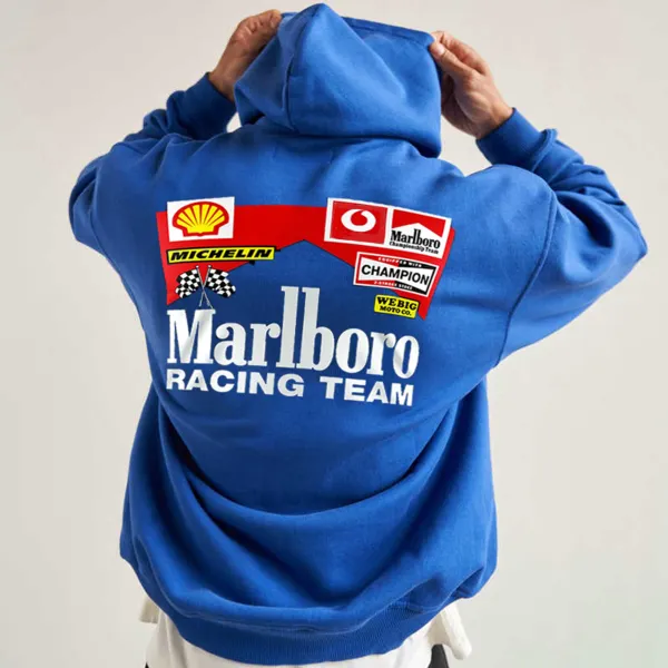 Men Oversize Fashion Racing Print Hoodie - Ootdyouth.com 
