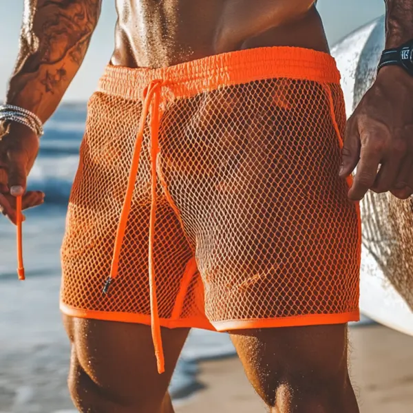 Men's Seaside Holiday Casual Breathable Mesh Shorts Party Sexy Shorts - Ootdyouth.com 