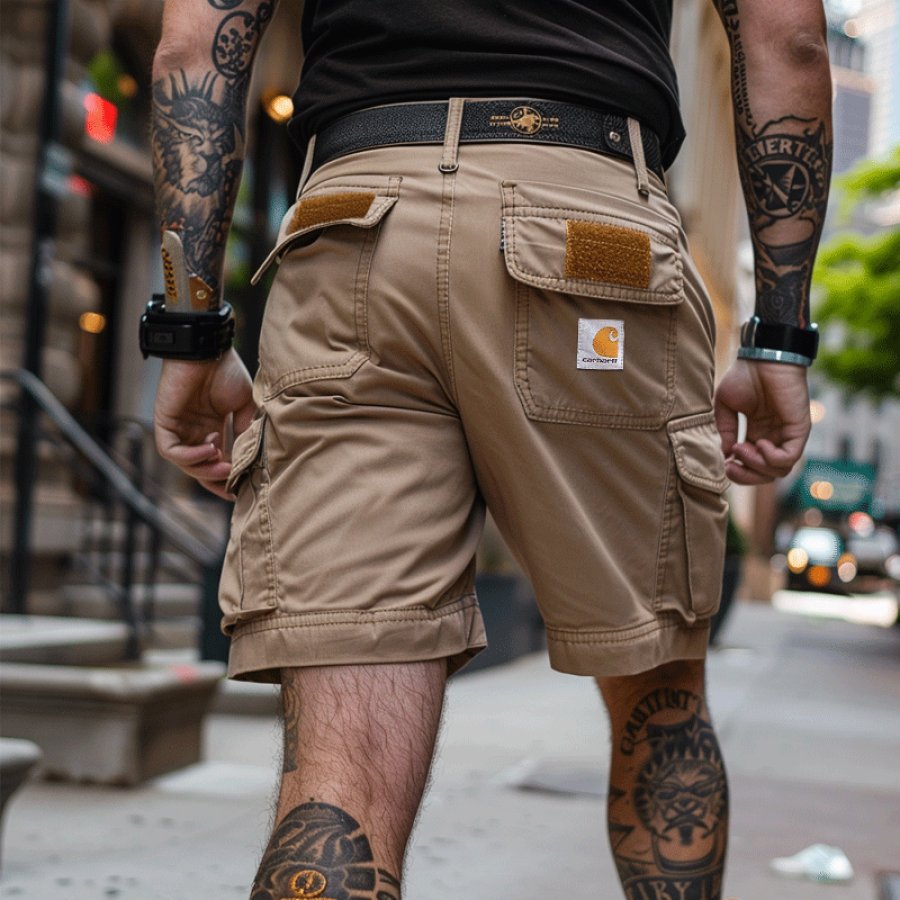 

Men's Cargo Shorts With Multi-Pockets And Adjustable Waistband