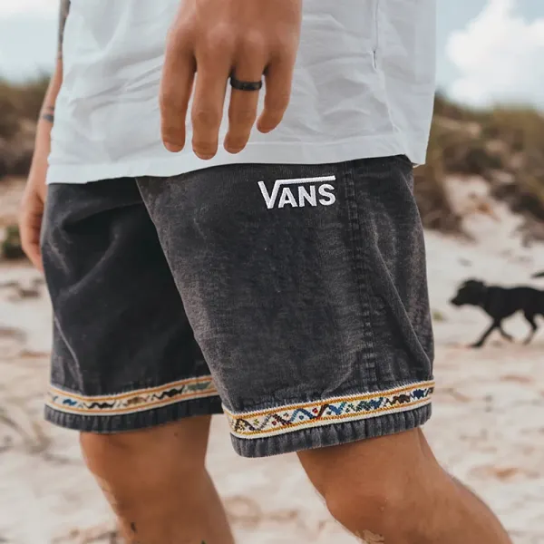 Outdoor Men's Casual Printed Corduroy Shorts - Ootdyouth.com 