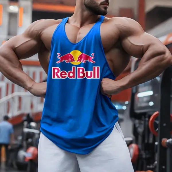 Oversized Cotton Vest Casual Fitness Red Bull Sports Vest - Ootdyouth.com 