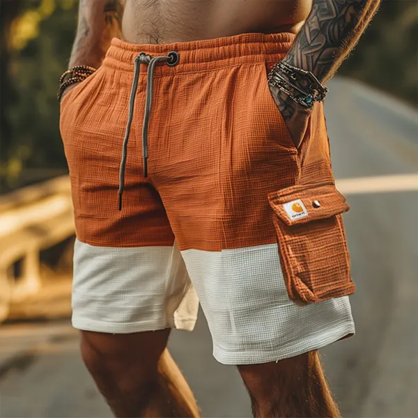 Men's Casual Outdoor Pocket Contrast Shorts - Ootdyouth.com 