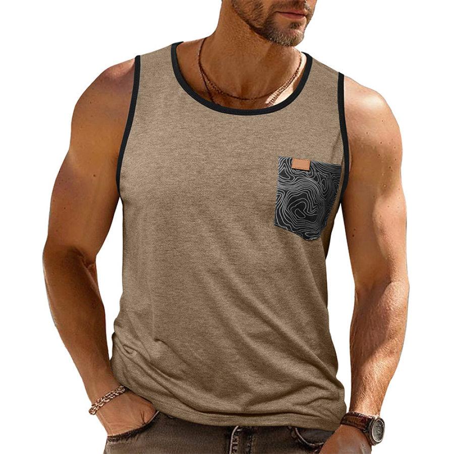 

Men's Fashionable Tank Top With Unique Pocket Sleeveless T Shirt