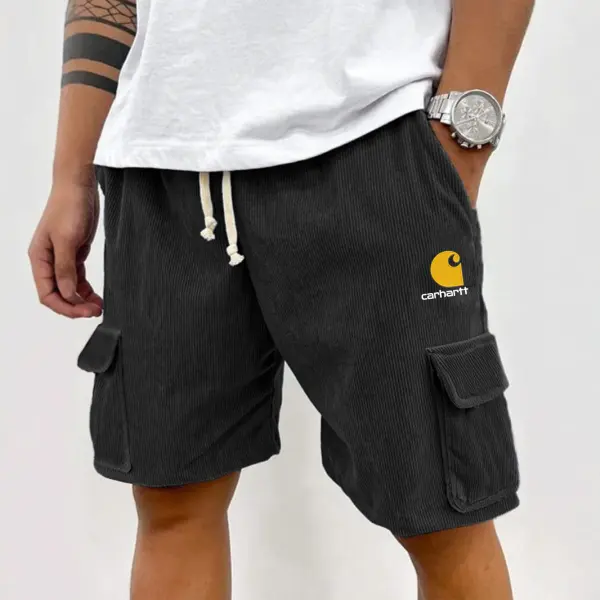 Men's Vintage Outdoor Corduroy Surf Pocket Casual Cargo Shorts Boardshorts - Ootdyouth.com 