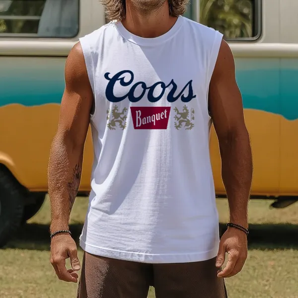 Mens Beach Vintage Classic Graphic Tank Top - Ootdyouth.com 