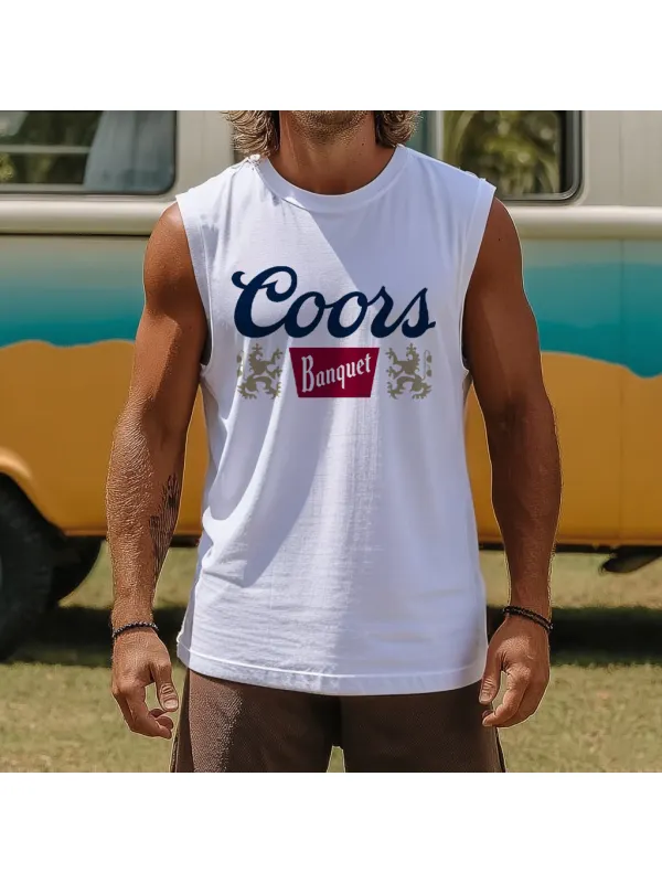 Mens Beach Vintage Classic Graphic Tank Top - Aptkoi.com 