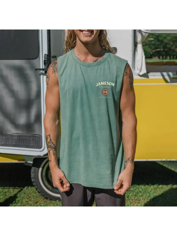 Casual Retro Beer Brand Vest - Aptkoi.com 