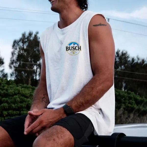 Vintage Resort Wine Branded Vest - Ootdyouth.com 