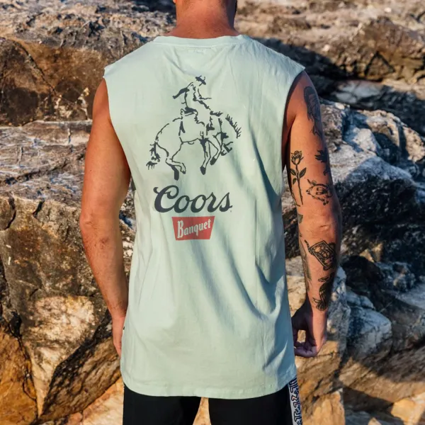 Retro Holiday Beer Branded Vest - Ootdyouth.com 