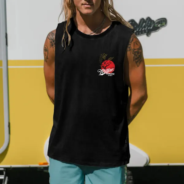Casual Vintage Resort Wine Brand Vest - Ootdyouth.com 