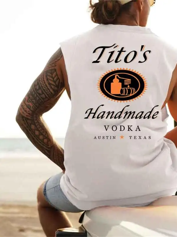 Tito's Men's Vintage Graphic Print Sleeveless Muscle Tank Top - Wantbright.com 