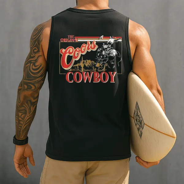 Classic Cowboy Graphic Tank Top For Men - Perfect For Summer Outdoors - Ootdyouth.com 