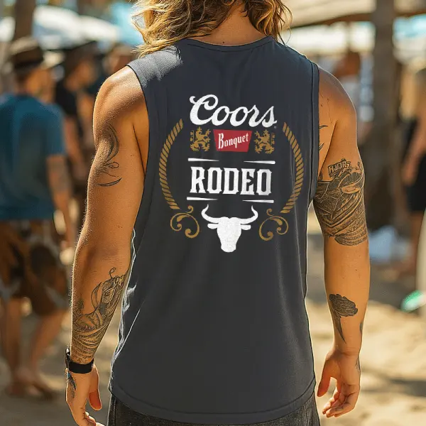 Rodeo-Themed Graphic Tank Top For Festivals And Outdoor Events - Ootdyouth.com 