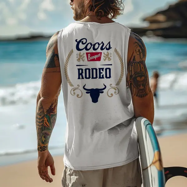 Men's Vintage Surfing Oversized Street Style Print Tank Top - Ootdyouth.com 