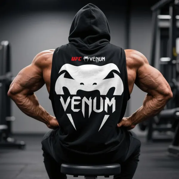 Oversized Loose And Comfortable Breathable Hooded Sleeveless Tops Fitness Sports Ultimate Fighting Print Hooded Sleeveless T-shirt - Ootdyouth.com 