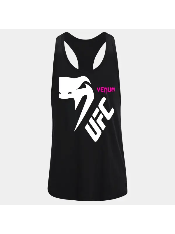 Oversized Loose Racerback Vest Fitness Sports Ultimate Fighting Print Vest - Ootdmw.com 