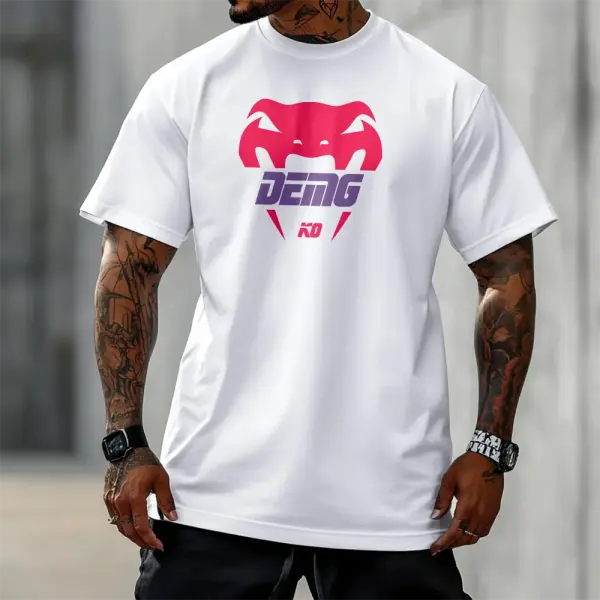 Oversized Loose Short-sleeved T-shirt Fitness Sports Ultimate Fighting Print T-shirt - Ootdyouth.com 
