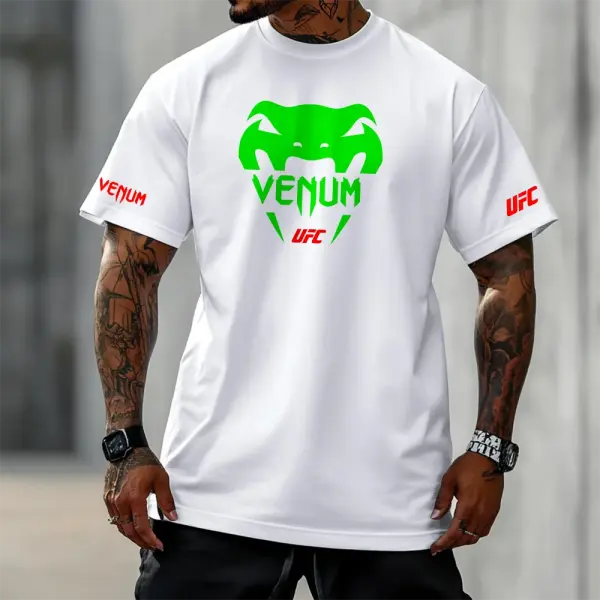 Oversized Loose Short-sleeved T-shirt Fitness Sports Ultimate Fighting Print T-shirt - Ootdyouth.com 