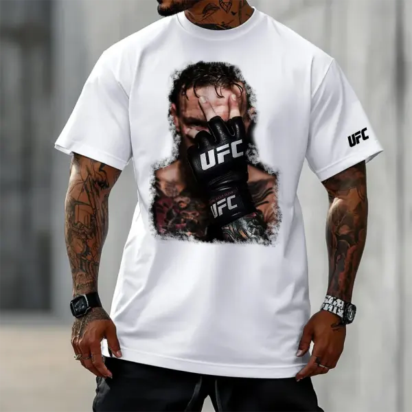 Oversized Loose Short-sleeved T-shirt Fitness Sports Ultimate Fighting Print T-shirt - Ootdyouth.com 