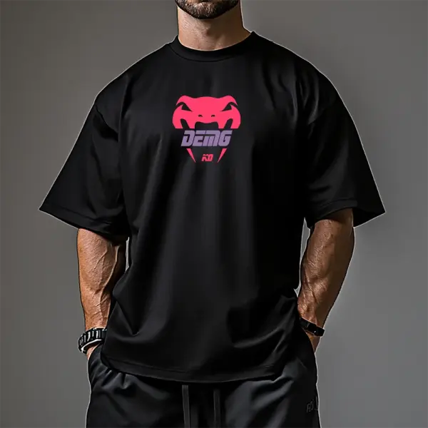Oversized Loose Short-sleeved T-shirt Fitness Sports Ultimate Fighting Print T-shirt - Ootdyouth.com 