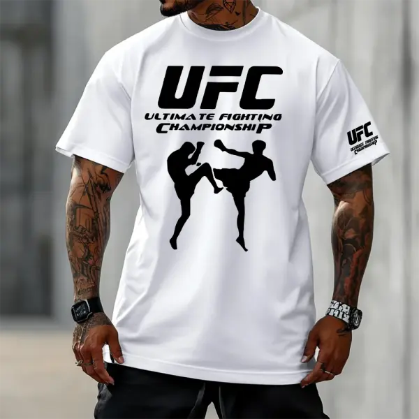 Oversized Loose Short-sleeved T-shirt Fitness Sports Ultimate Fighting Print T-shirt - Ootdyouth.com 