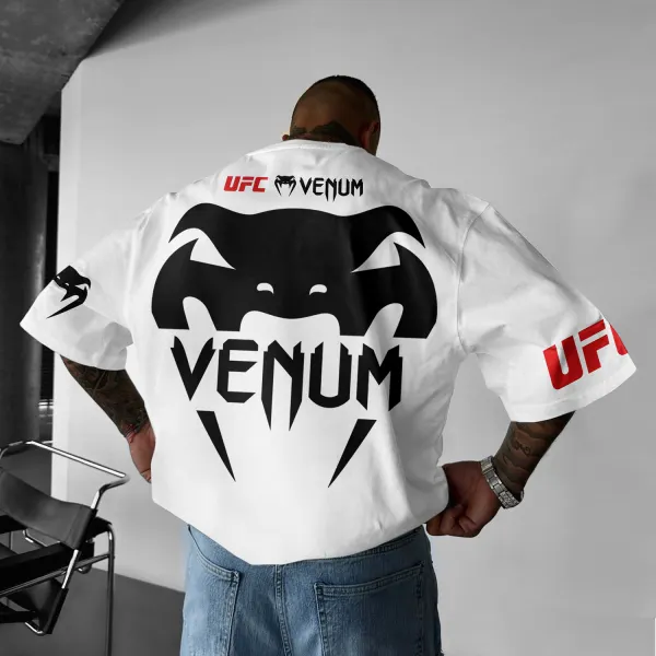 Oversized Loose Short-sleeved T-shirt Fitness Sports Ultimate Fighting Print T-shirt - Ootdyouth.com 